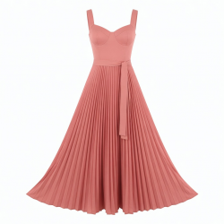 Sweetheart Sleeveless Pleated A-Line Women's Maxi Dress