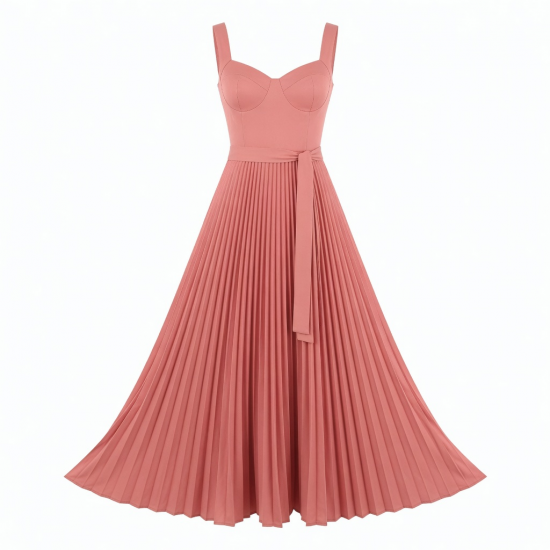 Sweetheart Sleeveless Pleated A-Line Women's Maxi Dress