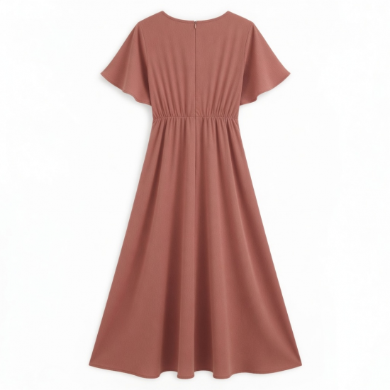 V-Neck Round Women's Maxi Dress