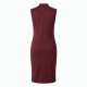 Mock Neck Sleeveless Fitted Polyester Women's Midi Dress