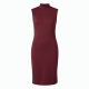Mock Neck Sleeveless Fitted Polyester Women's Midi Dress
