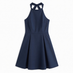Halter Sleeveless A-Line Tailored Women's Dress