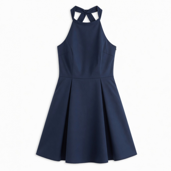 Halter Sleeveless A-Line Tailored Women's Dress