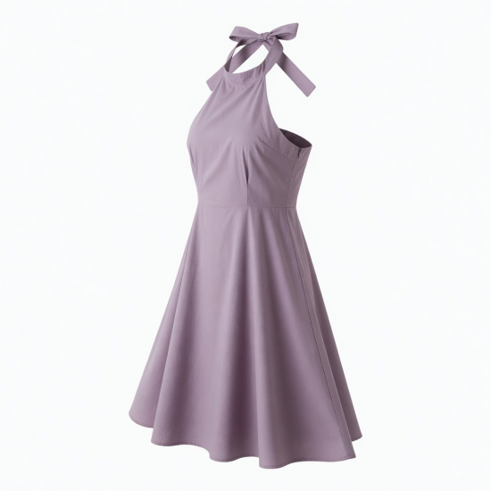 Halter Sleeveless A-Line Loose Fit Women's Dress