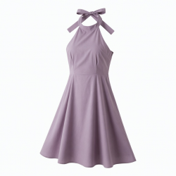 Halter Sleeveless A-Line Loose Fit Women's Dress