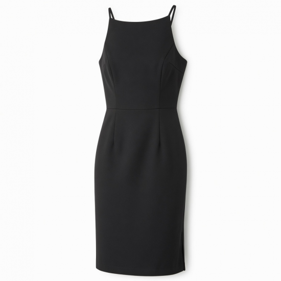 Black Sleeveless Fitted Polyester Wedding Women's Dress