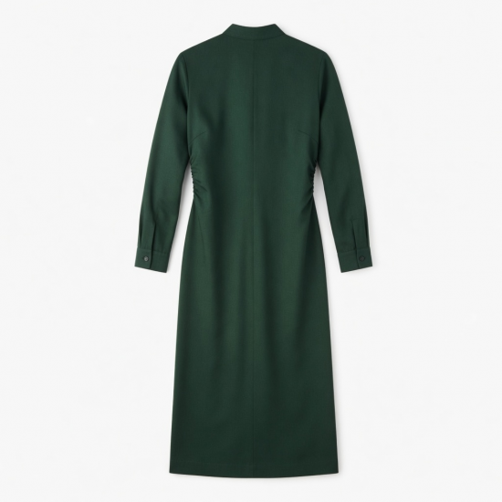 Mock Neck Long Sleeve Fitted Rayon Women's Midi Dress