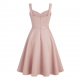 Sweetheart Sleeveless A-Line Fitted Women's Midi Dress
