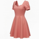 Sweetheart Short Sleeve A-Line Fitted Women's Dress