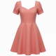 Sweetheart Short Sleeve A-Line Fitted Women's Dress