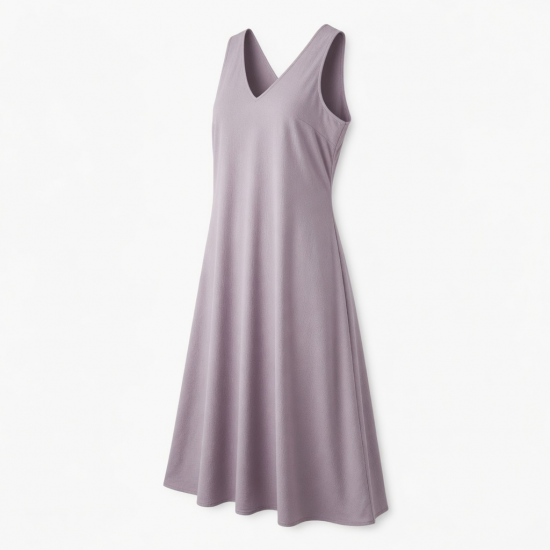 V-Neck Sleeveless A-Line Loose Fit Women's Maxi Dress