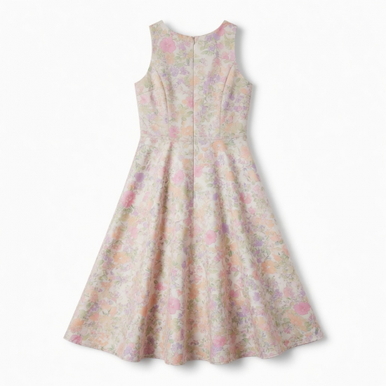 Sleeveless A-Line Floral Polyester Women's Midi Dress