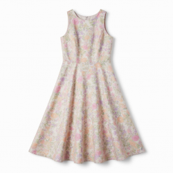 Sleeveless A-Line Floral Polyester Women's Midi Dress