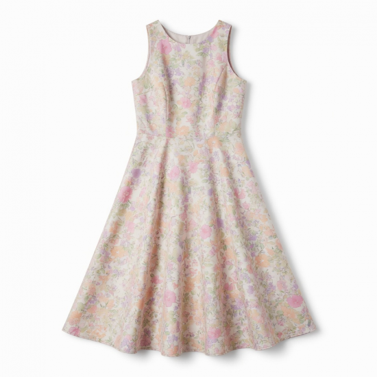 Sleeveless A-Line Floral Polyester Women's Midi Dress