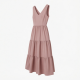 V-Neck Sleeveless Tiered Fit Flare Women's Maxi Dress