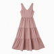 V-Neck Sleeveless Tiered Fit Flare Women's Maxi Dress