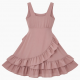 Sleeveless Empire Waist Fit Flare Ruffled Women's Dress