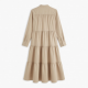 Mock Neck Long Sleeve Tiered A-Line Women's Shirt Dress