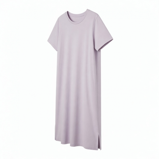 Crewneck Short Sleeve Cotton Summer Women's Midi Dress
