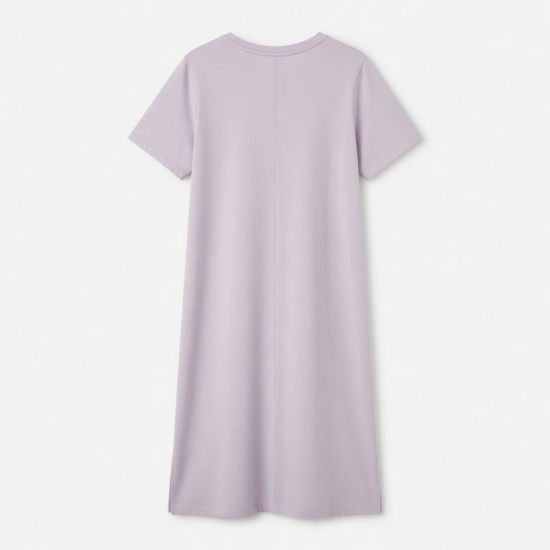 Crewneck Short Sleeve Cotton Summer Women's Midi Dress
