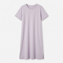 Crewneck Short Sleeve Cotton Summer Women's Midi Dress