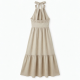 Halter Sleeveless Linen Casual Women's Maxi Dress