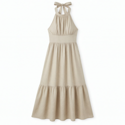 Halter Sleeveless Linen Casual Women's Maxi Dress