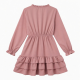 V-Neck Long Sleeve Ruffled Women's Dress
