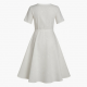 V-Neck Cap Sleeve A-Line Embroidered Women's Dress