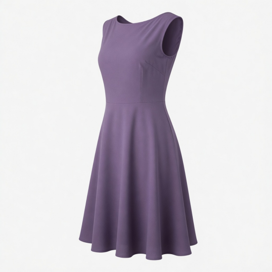 Boat Neck Sleeveless Fit Flare Loose Women's Dress
