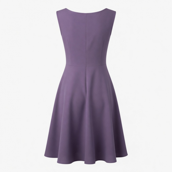 Boat Neck Sleeveless Fit Flare Loose Women's Dress