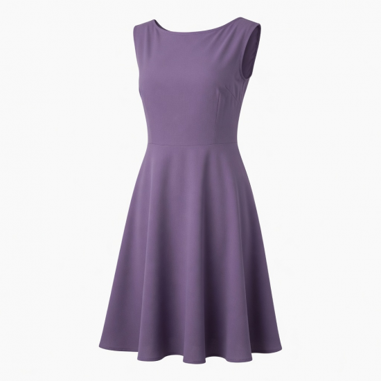 Boat Neck Sleeveless Fit Flare Loose Women's Dress