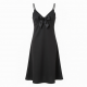 Black Bow Polyester Women's Slip Dress