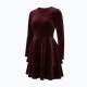 Tiered Fit Flare Velvet Polyester Women's Mini Dress