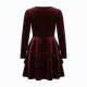 Tiered Fit Flare Velvet Polyester Women's Mini Dress
