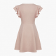 V-Neck Flutter Sleeve A-Line Fitted Women's Dress