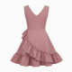 V-Neck Sleeveless A-Line Ruffled Women's Dress