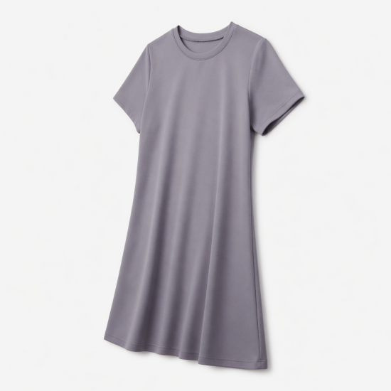 Crewneck Short Sleeve Polyester Casual Women's Dress