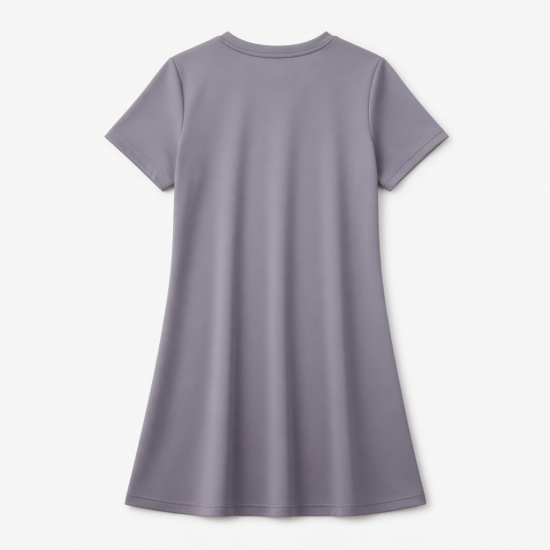 Crewneck Short Sleeve Polyester Casual Women's Dress