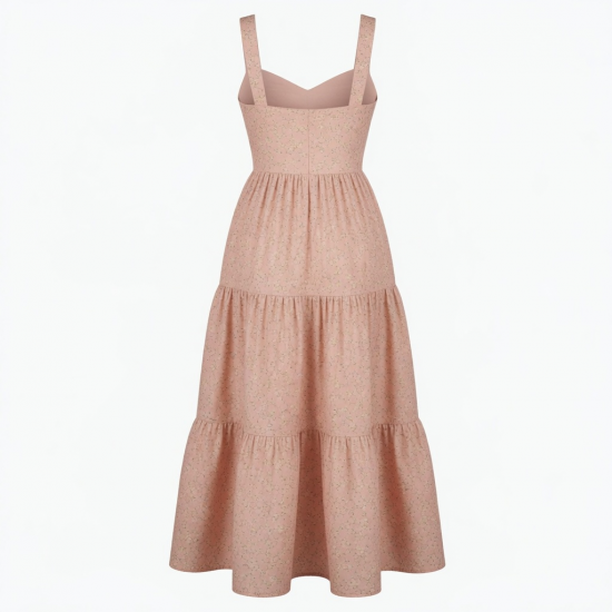 Sweetheart Sleeveless Tiered A-Line Women's Maxi Dress