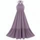 Halter Sleeveless A-Line Loose Fit Women's Maxi Dress