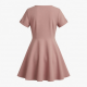 V-Neck Short Sleeve A-Line Women's Mini Dress