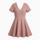 V-Neck Short Sleeve A-Line Women's Mini Dress