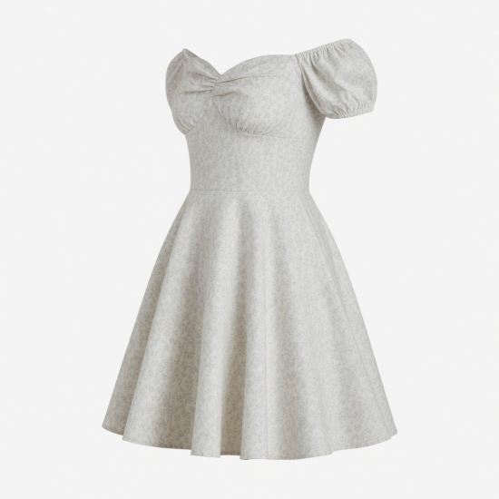 Off-Shoulder Sweetheart Short Sleeve A-Line Women's Dress