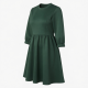 Three-Quarter Sleeve Gathered A-Line Scuba Women's Dress