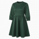 Three-Quarter Sleeve Gathered A-Line Scuba Women's Dress