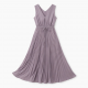 V-Neck Sleeveless Pleated A-Line Women's Maxi Dress
