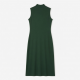 Mock Neck Sleeveless Fitted Rayon Women's Midi Dress