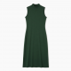 Mock Neck Sleeveless Fitted Rayon Women's Midi Dress