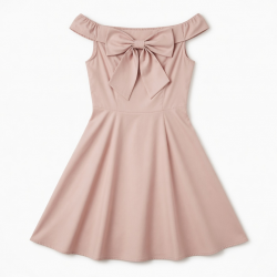 Off-Shoulder Sleeveless A-Line Bow Women's Dress